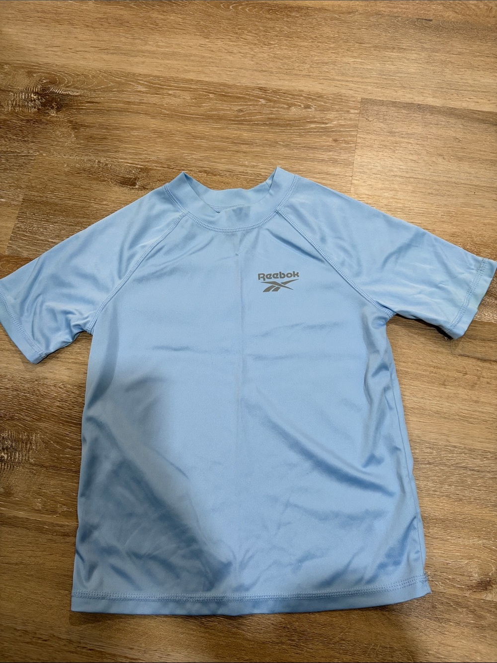 Reebok kids Light Blue Short Sleeve Swim Rash Guard